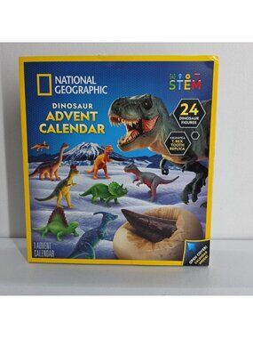 Sealed National Geographic Dinosaur Advent Calendar w/ (24) Figures + Dig Kit